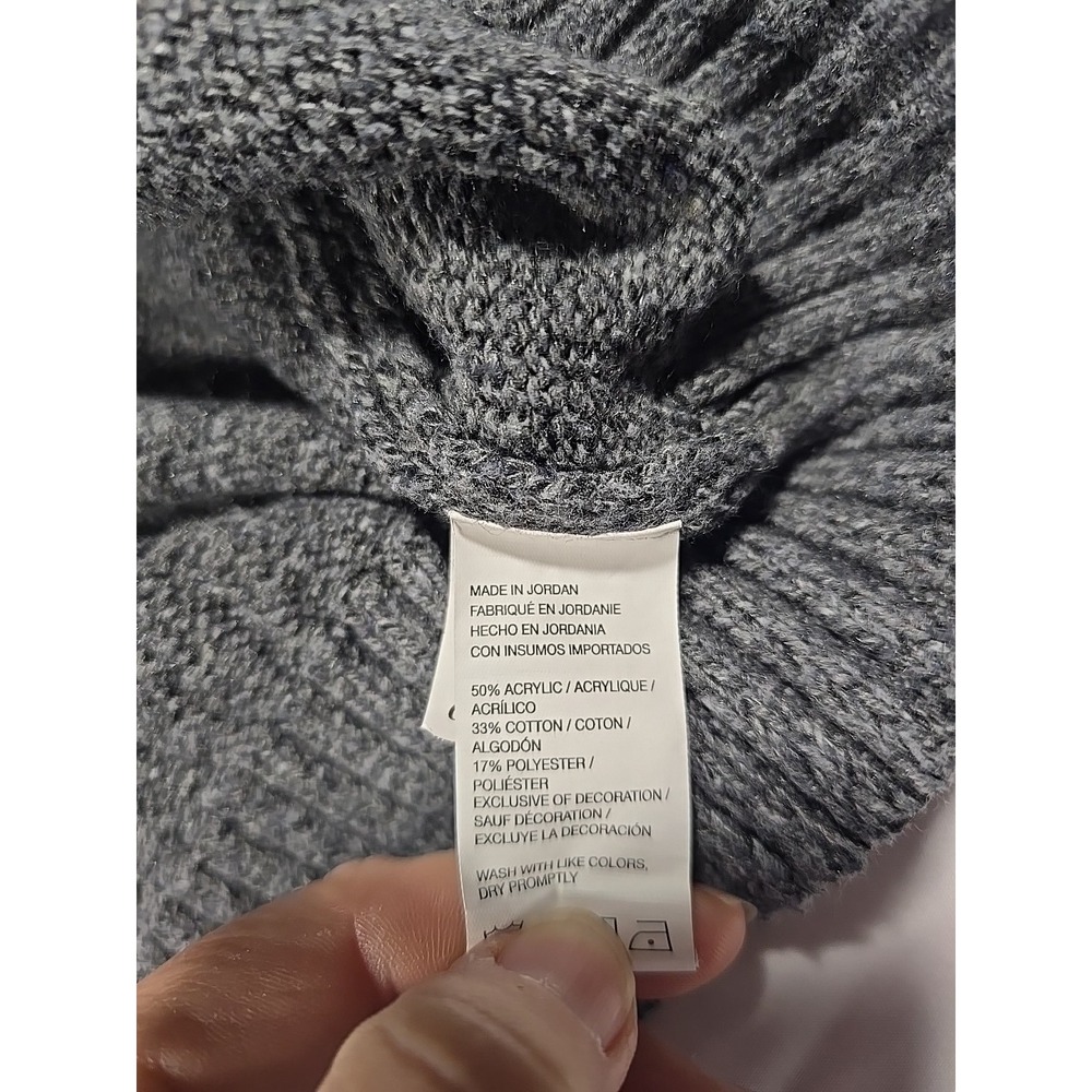 IZOD Mens Medium Sweater Pullover Long Sleeve Cable Knit Mock Neck Gray - Picture 8 of 9